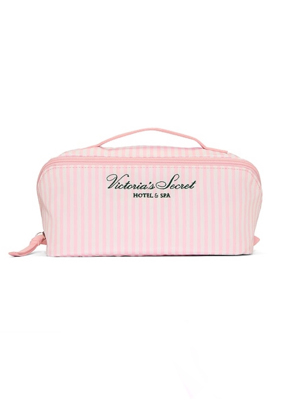 New Pink Victoria’s Secret Striped Heritage Makeup Bag Toiletry Set Hotel & Spa